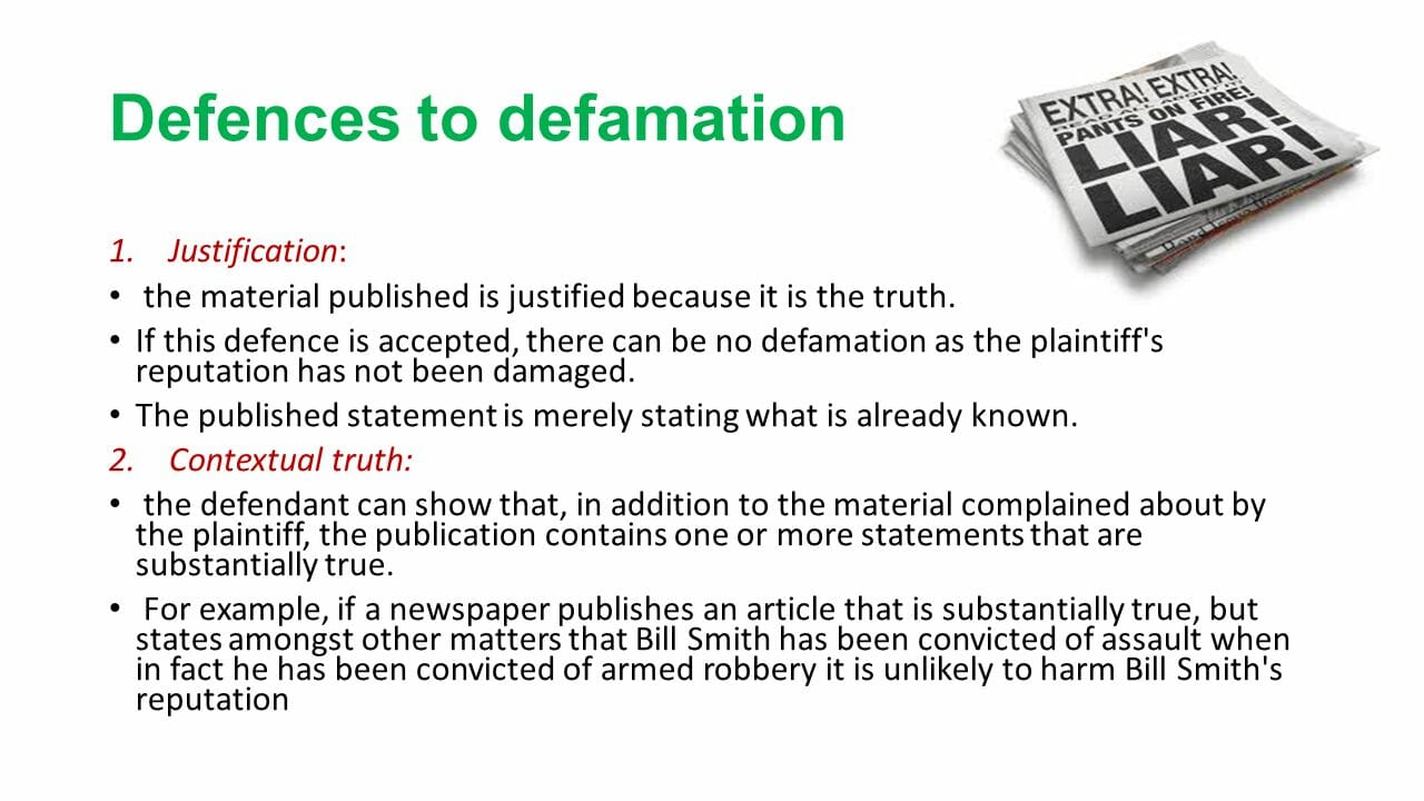 defense to defamation