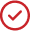 A red checkmark inside a red circle on a white background.